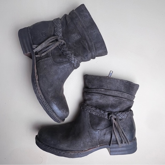 Born Cross Brown leather Ankle Boots with Fringe size 9 - Picture 2 of 16